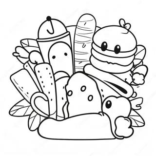 Food Emoji Coloring Page | Food Emoji coloring page