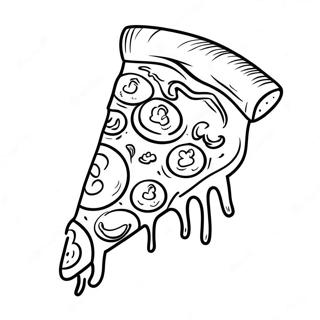 Happy Pizza Slice Coloring Page | Food Emoji coloring page