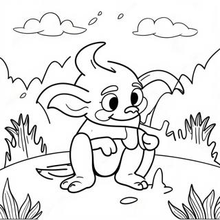 Goblincore Nature Scene Coloring Page | Goblincore coloring page