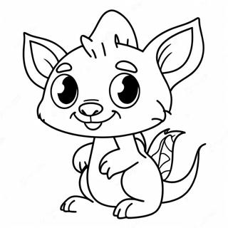 Cute Chupacabra with Big Eyes Coloring Page | Chupacabra coloring page