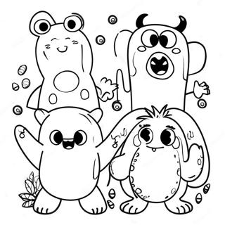 Friendly Alphabet Monsters Coloring Page | Alphabet Monsters coloring page