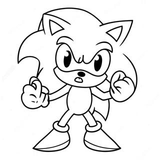 Sonic with Santa Hat Coloring Page | Sonic Christmas coloring page