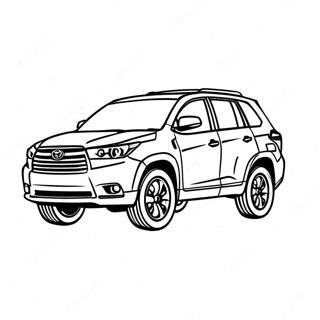 Toyota Highlander Front View Coloring Page | Toyota Highlander coloring page