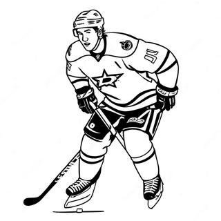 Dallas Stars Player Skating Coloring Page | Dallas Stars coloring page