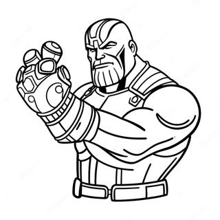 Thanos with Infinity Gauntlet Coloring Page | Thanos coloring page