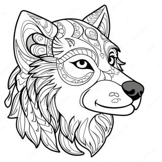 Wolf Head Coloring Page | Wolf Head coloring page