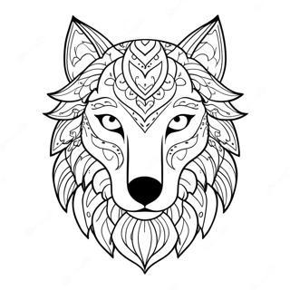 Majestic Wolf Head Coloring Page | Wolf Head coloring page