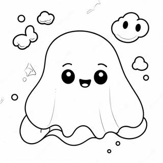 Kawaii Cute Ghost Coloring Page | Kawaii Cute Ghost coloring page