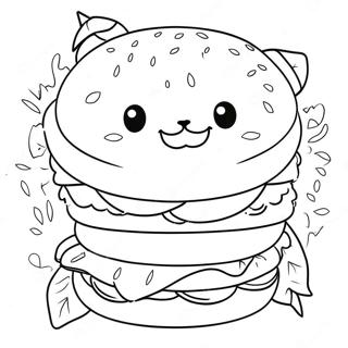 Cat Burger Coloring Page | Cat Burger coloring page