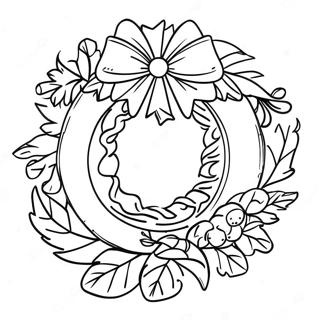 Christmas Wreath Coloring Page | Christmas Wreath coloring page