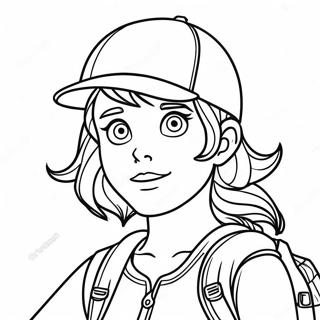 Adventurous Tomboy in a Cap Coloring Page | Tomboy coloring page