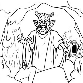 Hell Scene Coloring Page | Hell coloring page