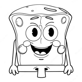 SpongeBob Face Coloring Page | SpongeBob Face Black and White coloring page