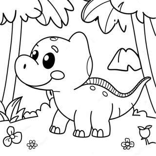 Niedliches Dino Schweinchen im Dschungel Ausmalbild | Dino Schwein Roblox Ausmalbild
