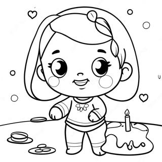 Cute Zoe Playing with Friends Coloring Page | Zoe coloring page