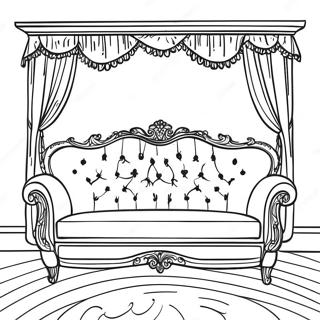 Vintage Couch Coloring Page | Couch coloring page