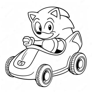Sonic the Hedgehog Racing Coloring Page | Sonic Riders coloring page