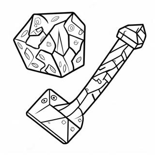 Minecraft Diamond Shovel Coloring Page | Minecraft Shovel coloring page
