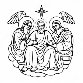 Colorful Holy Trinity Illustration Coloring Page | Holy Trinity coloring page