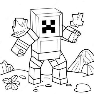Cute Minecraft Snow Golem Coloring Page | Minecraft Snow Golem coloring page