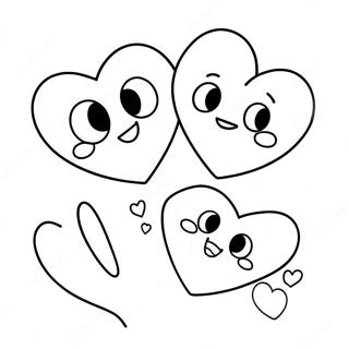 Cute Love Hearts Coloring Page | Love Word coloring page