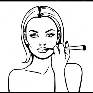 Glamorous Makeup Artist Coloring Page | Cosmetology coloring page