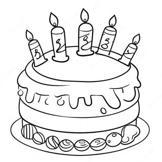 Colorful Happy 13th Birthday Cake Coloring Page | Happy 13th Birthday coloring page