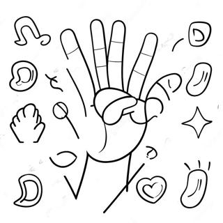 Sign Language Alphabet Coloring Page | Sign Language coloring page