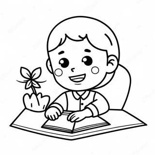 Happy Child Signing Coloring Page | Sign Language coloring page