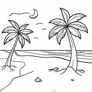 Bahamas Beach Scene Coloring Page | Bahamas coloring page