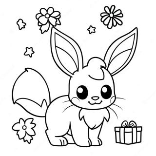 Eevee Christmas Coloring Page | Eevee Christmas coloring page