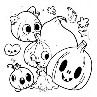 Cute Spookiz Characters Coloring Page | Spookiz coloring page