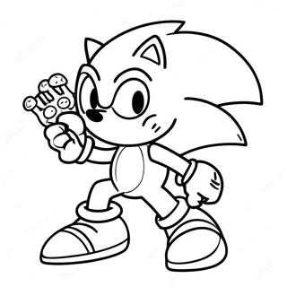 Sonic Among Us Crewmate in Action Coloring Page | Sonic Among Us coloring page