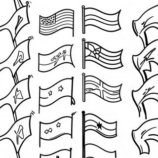 Colorful Country Flags Coloring Page | Country Flags coloring page