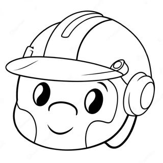 Cute Safety Helmet Coloring Page | Safety coloring page