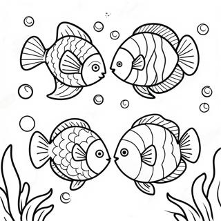 Colorful Tropical Fish Swimming Together Coloring Page | Tropical Fish Fish coloring page