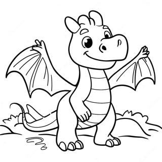 Friendly Pete the Dragon Coloring Page | Pete's Dragon coloring page