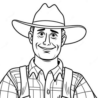 Woody with Cowboy Hat Coloring Page | Woody coloring page