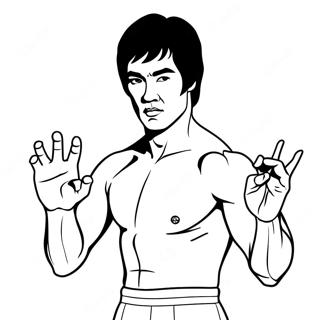 Bruce Lee in Action Coloring Page | Bruce Lee coloring page