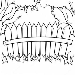 Simple Wooden Fence Coloring Page | Fence coloring page