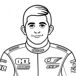 Chase Elliott in Race Car Coloring Page | Chase Elliott coloring page