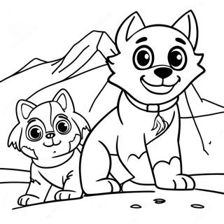 Adventurous Skye and Everest Coloring Page | Skye and Everest coloring page