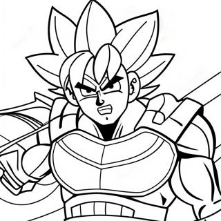Bardock in Battle Armor Coloring Page | Bardock coloring page