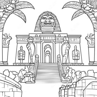 Majestätisches Babylon Ausmalbild | Nebukadnezar Traum Ausmalbild