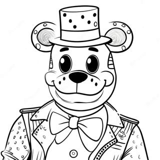 Glamorous Glamrock Freddy Coloring Page | FNAF SB coloring page
