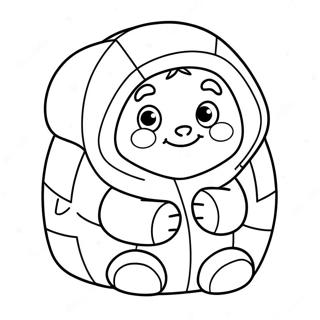 Cute Eskimo with Igloo Coloring Page | Eskimo coloring page