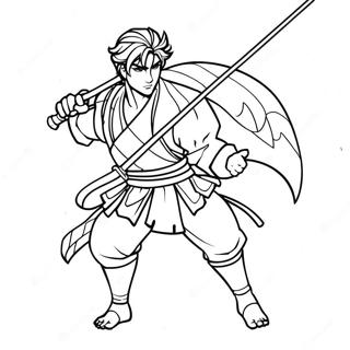 Rui in Epic Battle Coloring Page | Rui Demon Slayer coloring page