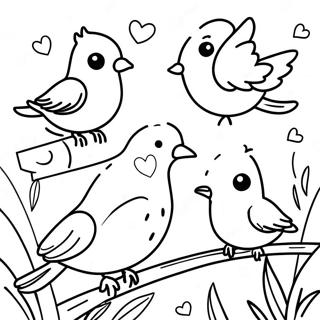 Birds in Nature Coloring Page | Bird for Adults coloring page
