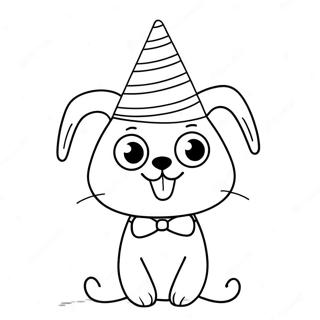 Cute Lolbit with Party Hat Coloring Page | Lolbit coloring page
