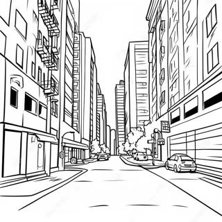 Gritty Urban Landscape Coloring Page | Gritty coloring page